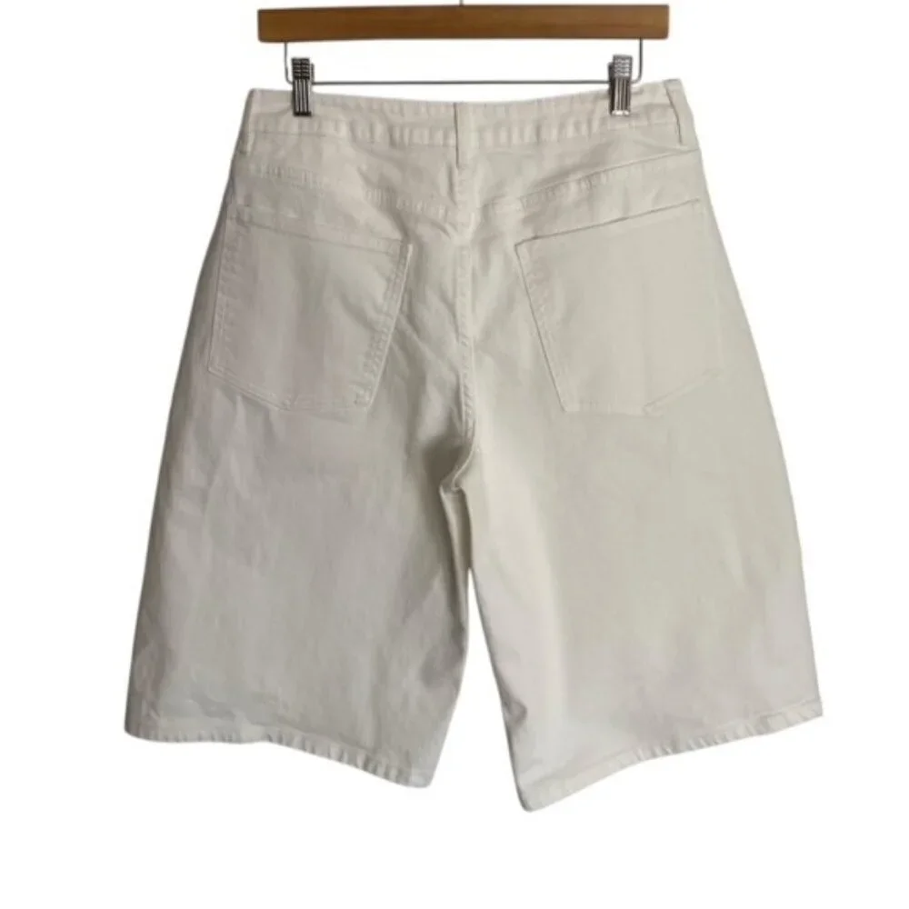 AFRM White Derby Baggy Denim Shorts 29